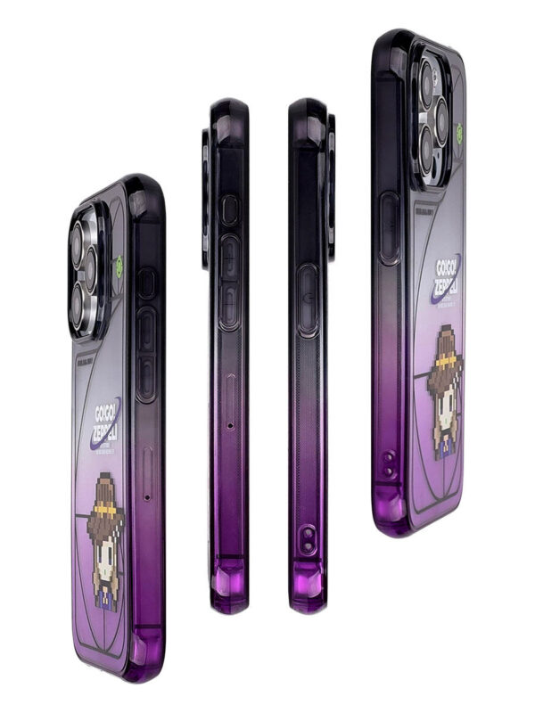 Dark Purple Ombre Retro Pixel Cowboy iPhone Case