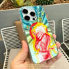 Psychedelic Crimson Fighter Starburst Aura - Aesthetic iPhone Case