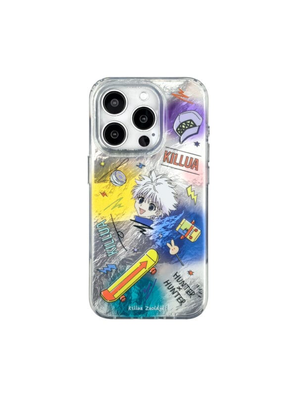 Neon Cyberpunk Sketch Brushed Silver Lightning for iPhone