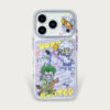 Green & Silver Duo - Purple Graffiti Street Art iPhone Case