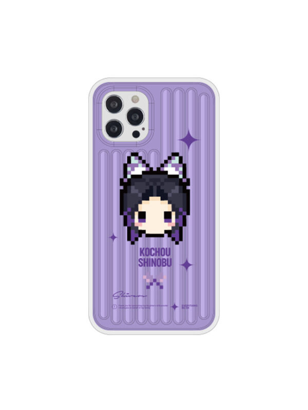 Lavender Pixel Butterfly - Ribbed Texture iPhone Case