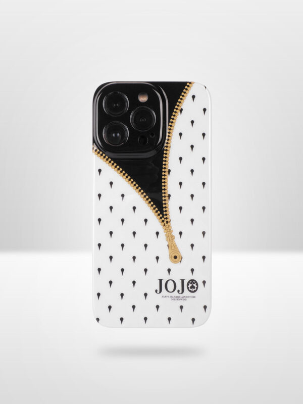 White Gold Zipper Reveal Teardrop Pattern iPhone Case