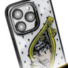 White Gold Zipper Reveal Teardrop Pattern iPhone Case