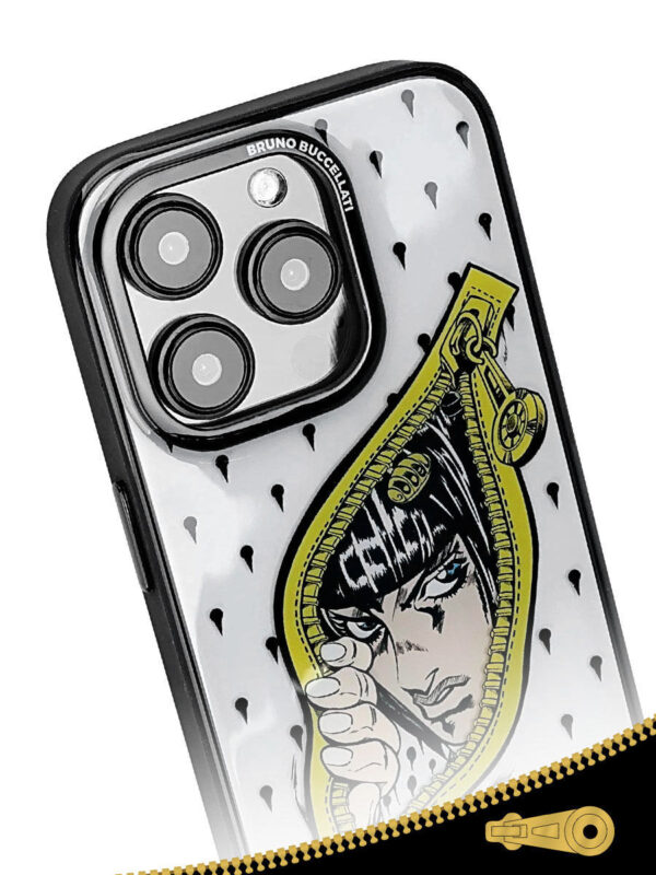 White Gold Zipper Reveal Teardrop Pattern iPhone Case