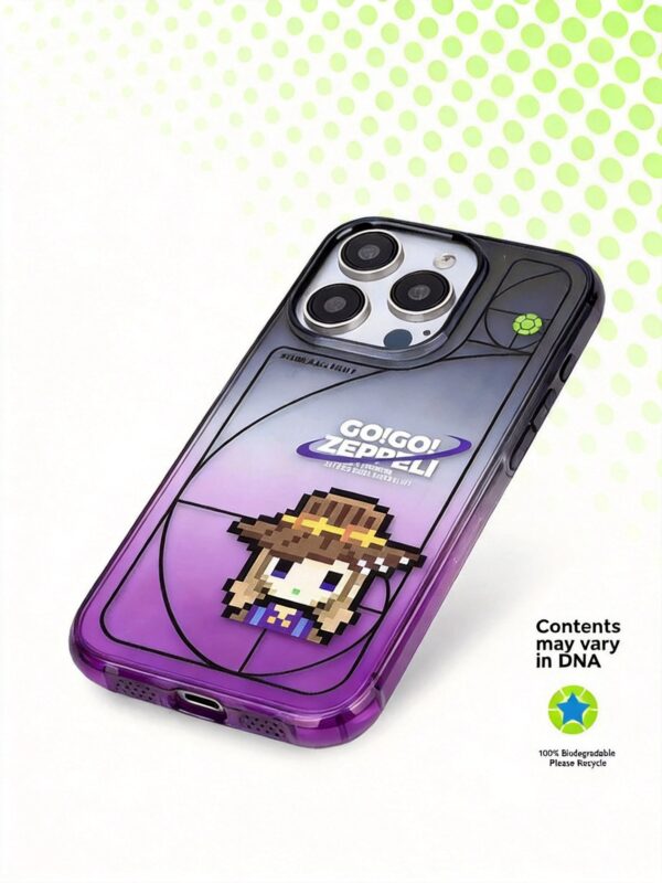 Dark Purple Ombre Retro Pixel Cowboy iPhone Case