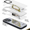 White Gold Zipper Reveal Teardrop Pattern iPhone Case