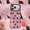 Aesthetic Y2K Pink Foil Cat for iPhone