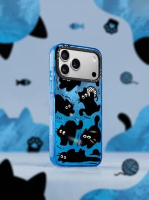 Blue Water Ripple Black Cat for iPhone
