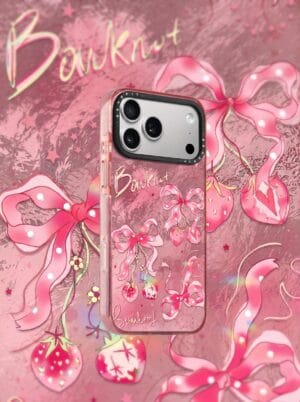 Balletcore Pink Foil Ribbon Coquette Bowknot for iPhone