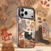 Retro Warm Checkered Kitten Cozy Cafe Core Cat for iPhone