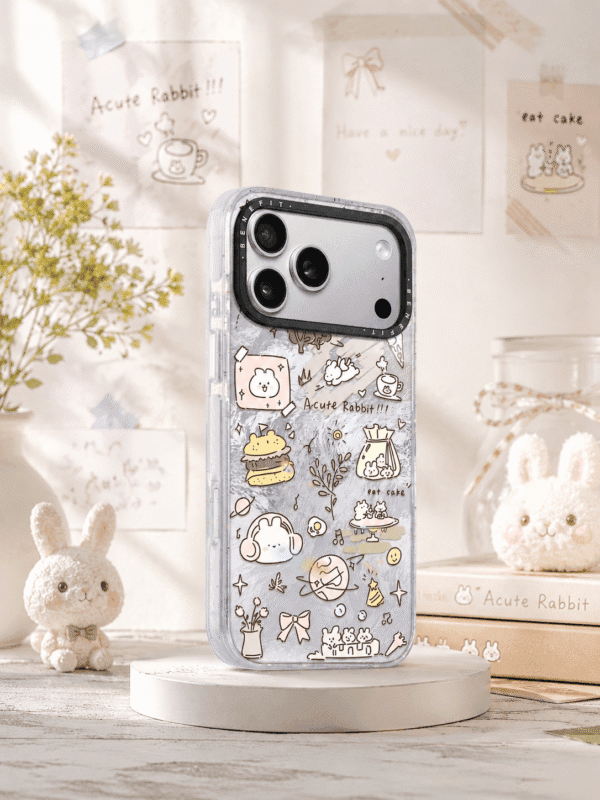Cute Rabbit Holographic Silver for iPhone