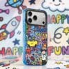 Vibrant Cartoon Collage "Good Lucky" Retro Doodle for iPhone
