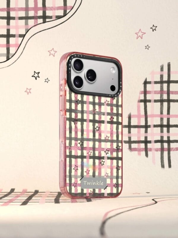 Y2K Pastel Gingham Checkered Grunge Pink Plaid for iPhone