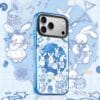 Retro Blue Grid Bunny Jazz Band for iPhone