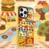 Cute Kawaii Burger Fries Retro Fast Food Collage for iPhone