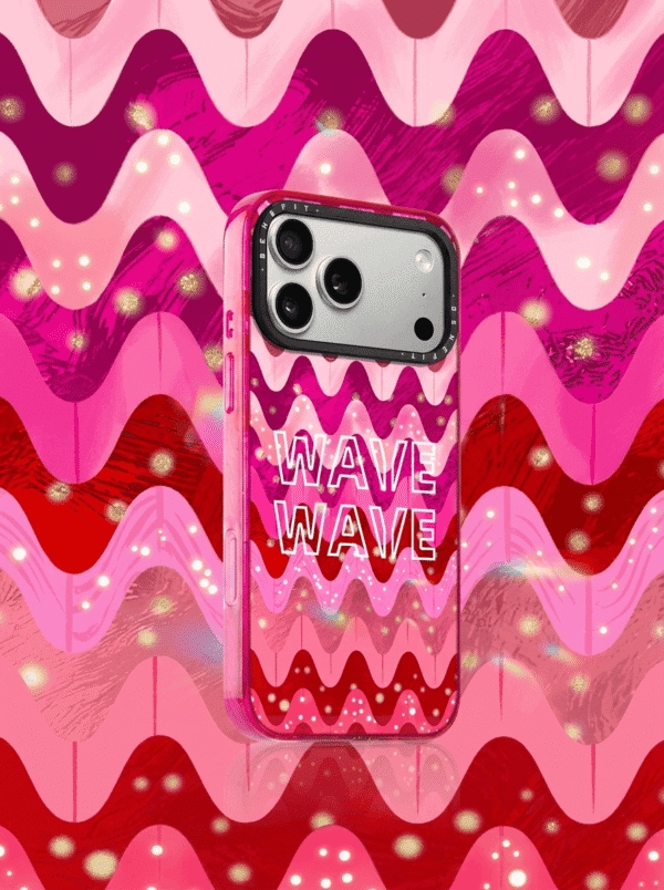 Y2K Hot Pink Wavy Retro Psychedelic Wave for iPhone