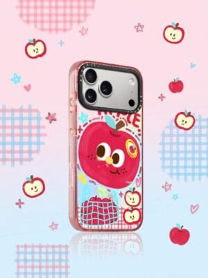 Cute Red White Checkered Retro Red Gingham Apple for iPhone