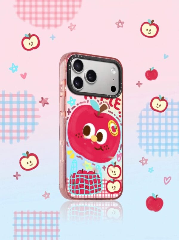 Cute Red White Checkered Retro Red Gingham Apple for iPhone