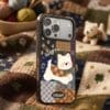 Retro Patchwork Plaid Puppy for iPhone
