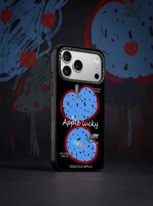 Surrealist Black and Blue Apple for iPhone