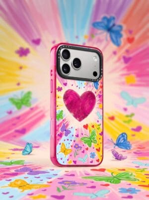 Y2K Colorful Butterfly Vintage Psychedelic Heart for iPhone