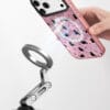 Aesthetic Y2K Pink Foil Cat for iPhone