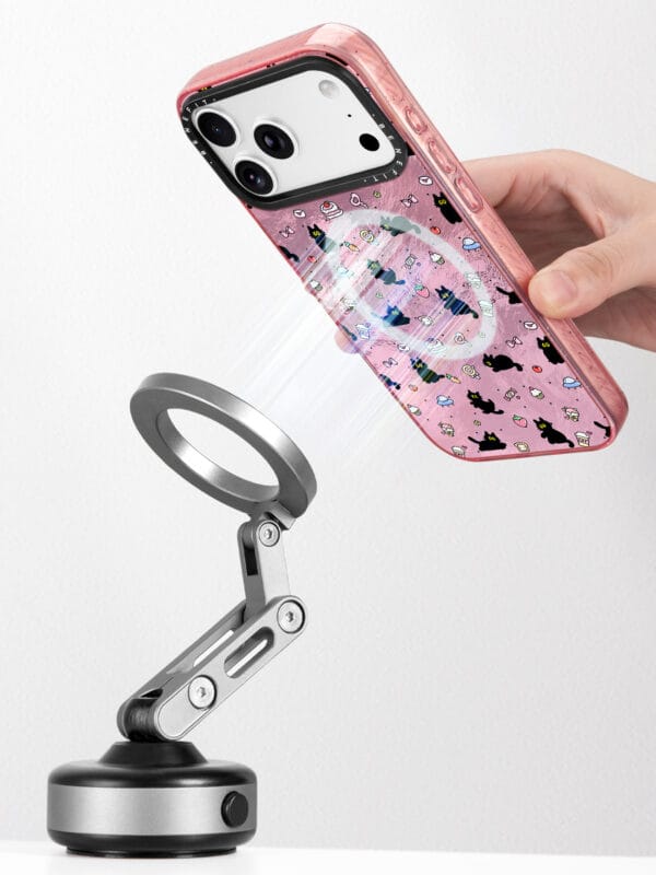 Aesthetic Y2K Pink Foil Cat for iPhone
