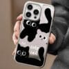 Cute Black and White Cat Mirror for iPhone