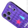 Cyber Neon Jester Star Teardrop Checkerboard for iPhone