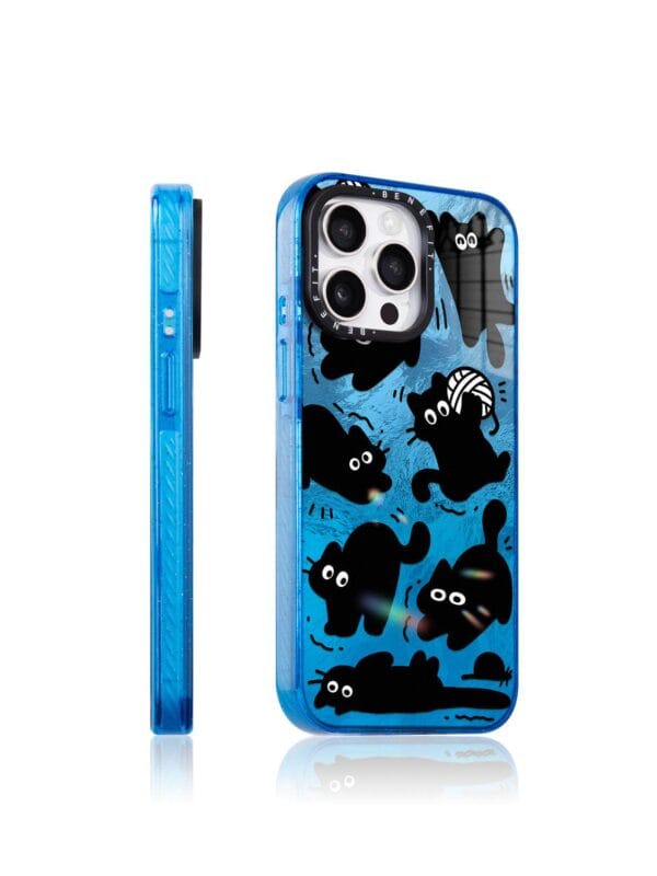 Blue Water Ripple Black Cat for iPhone