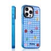 Retro Blue Gingham Floral for iPhone