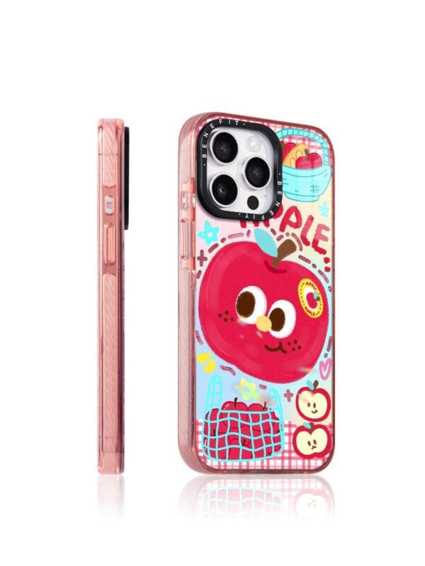 Cute Red White Checkered Retro Red Gingham Apple for iPhone
