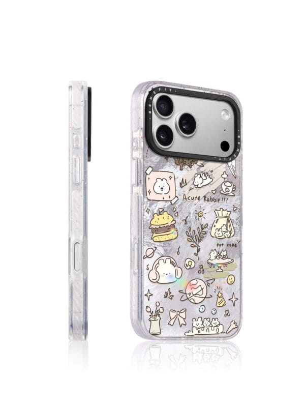 Cute Rabbit Holographic Silver for iPhone