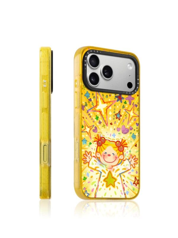 Kidcore Retro Cartoon Girl Dopamine Yellow for iPhone