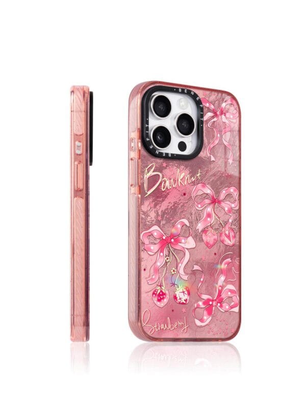 Balletcore Pink Foil Ribbon Coquette Bowknot for iPhone