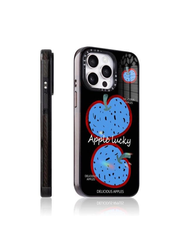 Surrealist Black and Blue Apple for iPhone