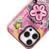 Pink Metallic Sticker "Get Rich" Y2K Aesthetic for iPhone