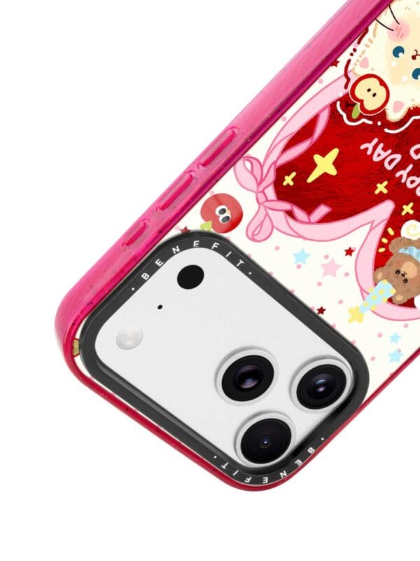 Retro Red Heart Bear Cute Coquette Ribbon Cat for iPhone