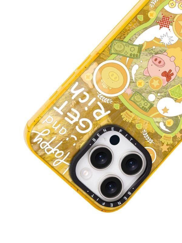 Y2K Piggy Bank Money "Happy and Get Rich" Gold for iPhone