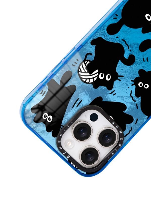Blue Water Ripple Black Cat for iPhone