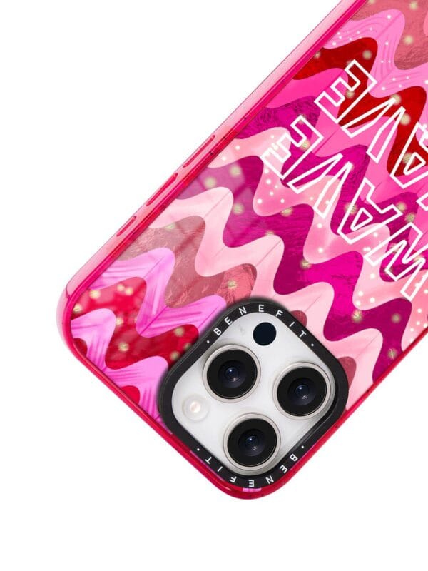 Y2K Hot Pink Wavy Retro Psychedelic Wave for iPhone