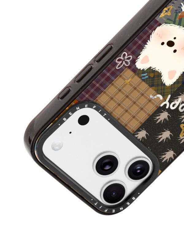 Retro Patchwork Plaid Puppy for iPhone