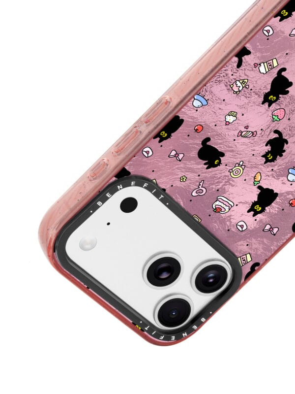 Aesthetic Y2K Pink Foil Cat for iPhone