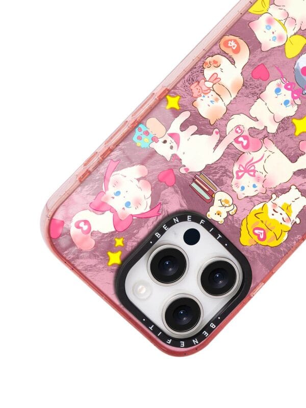 Rose Pink Foil Cute "Spring Journey of Cats" for iPhone