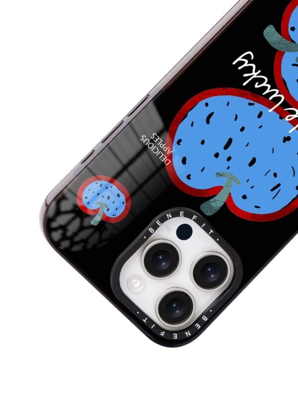 Surrealist Black and Blue Apple for iPhone
