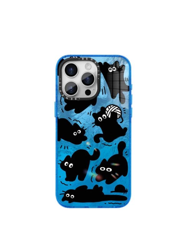 Blue Water Ripple Black Cat for iPhone