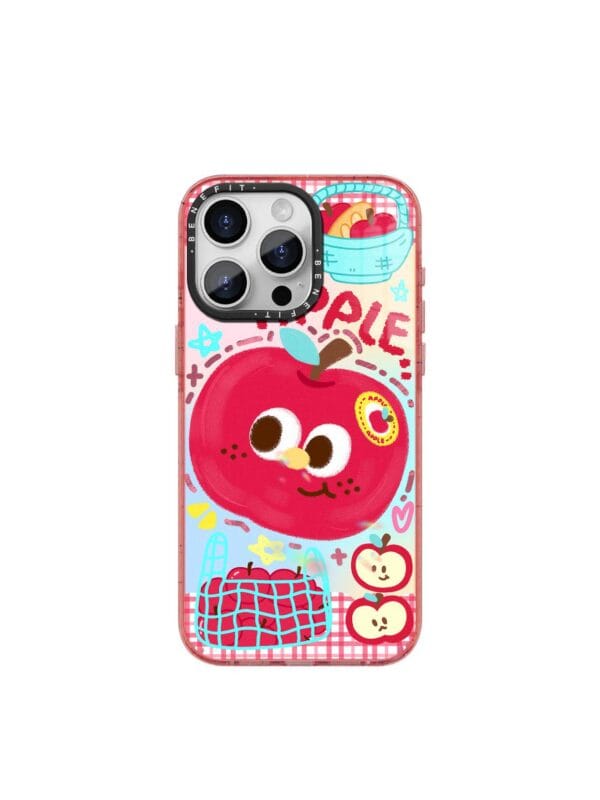 Cute Red White Checkered Retro Red Gingham Apple for iPhone