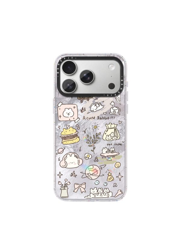 Cute Rabbit Holographic Silver for iPhone