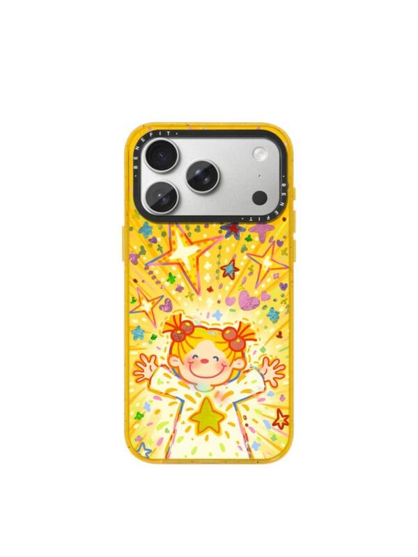Kidcore Retro Cartoon Girl Dopamine Yellow for iPhone