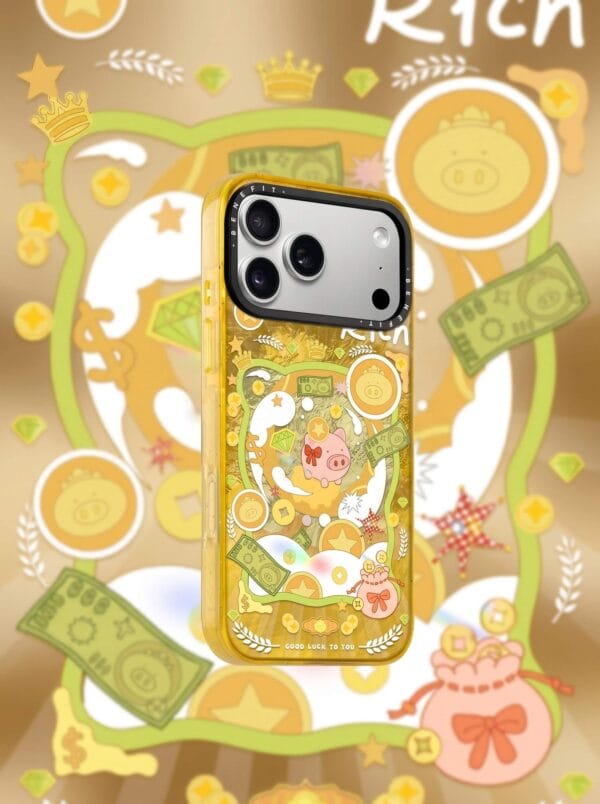 Y2K Piggy Bank Money "Happy and Get Rich" Gold for iPhone